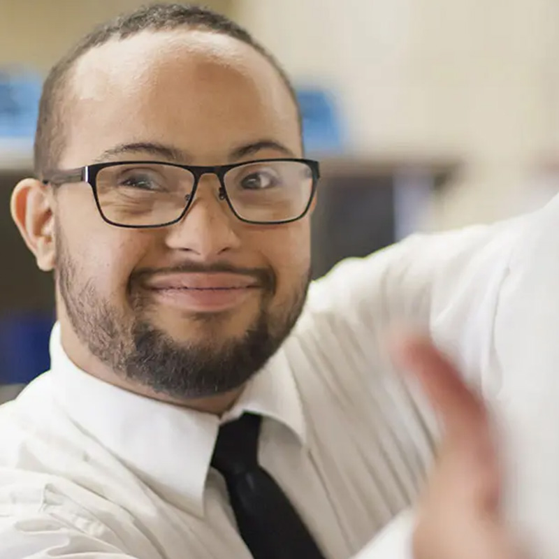 Man with tie at work
